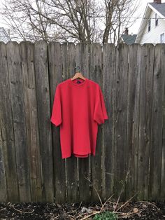 This is an awesome short sleeve thermal style shirt that is waiting to go on some adventures. If you want to look and feel great, get it in your life now. It is in great condition and has no rips, holes, stains or smells. Measurements: Pit to pit: 25 3/4 inches Collar to bottom front: 26 1/2 inches Collar to bottom back: 30 inches Size on tag: 2 XL Red Short Sleeve T-shirt For Outdoor, Oversized Short Sleeve Tops For Outdoor, Red Oversized Short Sleeve T-shirt, Red Short Sleeve T-shirt For Outdoors, Red Short Sleeve Tops For Outdoor, Red Cotton Tops For Outdoor, Vintage Short Sleeve T-shirt, Vintage Vans, Thermal Shirt