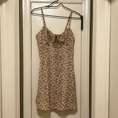 Nwt Zaful Beige Cream Background W/Gold & Blush Red/Pink & Hunter Green Small Flowers Mini Sun Dress Size Medium~ 14” Wide From Armpit To Armpit & 23” Long From Top Of Back Of Dress (Not Straps) To Bottom Hemline (Taken Lying Flat, So Approximate) Zaful Show Medium To Fit A Size 6 Has A Back Zipper, Adjustable Cami Straps & A Tie Keyhole Front Slight A-Line Shaped Skirt From Waist Down Made Of 100% Polyester, Doesn’t Have Much Stretch Super Cute & Feminine! Beige Floral Print Mini Dress, Beige Cotton Floral Sundress, Fitted Beige Sundress With Floral Print, Fitted Beige Floral Print Sundress, Cream Floral Print Mini Dress For Vacation, Beige Floral Print Sundress, Brown Floral Print Mini Dress For Summer, Summer Beige Mini Dress With Floral Print, Beige Floral Print Mini Sundress