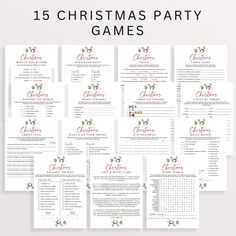 christmas party games with the text, 15 christmas party games