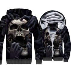 Gothic People, Skull Lover, Skull Clothing, Skull Hoodie, Sherpa Hoodie, Skull Shirts, Gothic Outfits, Sherpa Lined, Fashion Company