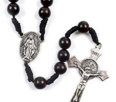 black wood rosary - hand made mens rosary - funeral rosary - winfinity brands - free shipping world wide English Alphabet Letters, Catholic Bracelet, Rope Cord, The Rosary, English Alphabet, Rosary Catholic, Note Box, Letter Beads, Send Gift