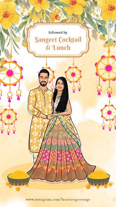 Wedding Illustration Background, Haldi Caricature, Kankotri Designs, Wedding Card Illustration, Quirky Wedding Invitations, Wedding Illustration Card, Couple Illustration Wedding, Bride And Groom Cartoon