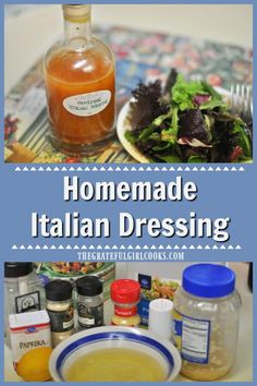 homemade italian dressing recipe with ingredients on the side