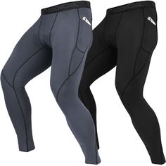 PRICES MAY VARY. 88% polyester fiber and 12% spandex Imported Machine Wash or hand wash Men's leggings for sports are made of 88% Polyester +12% Spandex. Our men's compression leggings can help you stay dry, comfortable, and warm during outdoor sports or gym workouts. 【Double pocket design】BOOMCOOL Compression pants men with 2 pockets, these men's running tights are secure to store your mobile phones, cards, and etc. BOOMCOOL Men's tights are designed with 4-way stretch fabric elastic, thermal l Mens Running Tights, Stylish Men Wear, Black And Black, Thermal Pants, Mens Leggings