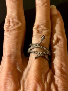 Rare Pandora snake ring. Beautiful design Snake Ring, Rings Statement, Statement Rings, Beautiful Design, Jewelry Rings, Ships, Ring, Silver, Design