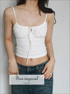 Elasticity: High Stretch Fabric Type: JERSEY Material: Cotton Material: Polyester Material: Spandex Pattern Type: Solid Style: High Street Clothing Length: Short Origin: Mainland China CN: Jiangsu Decoration: Ruched Gender: WOMEN Tops Type: Camis Item Type: Tops 50% Cotton, 45% Polyester, 5% SpandexSize Table S: Bust 62-85cm(24.4"-33.5") Length 34cm(13.4") M: Bust 66-90cm(26"-35.4") Length 35cm(13.8")The size be measured by ourselves, with error1-3cm Fitted Summer Crop Top With Drawstring, Fitted Ruched Crop Top Casual, Fitted Drawstring Tank Top For Summer, Fitted Summer Tops With Drawstring, Summer Fitted Drawstring Tops, Fitted Drawstring Tops For Summer, Casual Fitted Crop Top With Drawstring, Imperial Fashion, Street Clothing