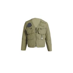 Moncler Genius x Pharrell Williams field jacket with removable sleeves V neckline; two-way zip closure Multiple cargo pockets at front Contrasting logo patch at chest Cotton Lining: Nylon Dry clean Made in Romania Moncler Genius, Removable Sleeves, Made In Romania, Pharrell Williams, Field Jacket, V Neckline, Romania, Patch Logo, Tops Designs