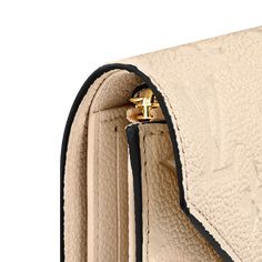 LOUIS VUITTON® - Victorine Wallet - Cream Luxury Leather Wallet On Chain In Beige, Luxury Beige Wallet On Chain, Luxury Beige Leather Wallet On Chain, Luxury Textured Leather Wallets, Luxury Compact Beige Wallet, Luxury Evening Wallets With Interior Card Slots, Luxury Evening Wallet With Interior Card Slots, Luxury Beige Wallet On Chain For Evening, Luxury Leather Envelope Wallet