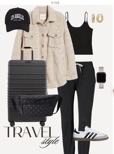 Travel Packing Outfits, Comfortable Travel Outfit, Airport Travel Outfits, Flight Outfit, Comfy Travel Outfit, Airplane Outfits, Simple Tank Tops, Comfy Travel, Comfy Sweats