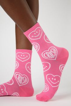 Bright pink love hearts CRUSH socks_1 Comfortable Pink Cotton Socks, Cute Pink Winter Socks, Fun Pink Socks For Winter, London Free, Cute Socks, Love Hearts, Buy Now Pay Later, Pink Love, Socks Women