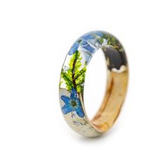 Introducing the ring with Forget-Me-Not Flowers. Materials: Resin, Birch, Grey forest moss, Green moss, Forget-me-not flowers, Gold24K Forget-me-not in the language of flowers means memory and fidelity. Birch - a tree symbolizing spring and resurrection, the embodiment of heavenly radiance, light, is considered a sacred tree. Custom orders are welcome. Every item comes in a beautiful, individual original box ready for gift giving. Natural VyTvir rings are made with great love for nature If you h Nature-inspired Pressed Flower Ring Jewelry, Blue Nature-inspired Ring For Gift, Nature-inspired Blue Jewelry For Wedding, Nature-inspired Blue Jewelry For Weddings, Blue Nature-inspired Jewelry For Wedding, Gold Ring With Pressed Flowers, Nature-inspired Blue Ring Jewelry, Blue Nature-inspired Jewelry Ring, Handmade Blue Jewelry For Promise