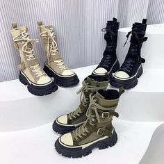 Shoes Black Women, Boots Platform, Style Punk, Swag Shoes, Swaggy Outfits, Women Boots, Platform Heel