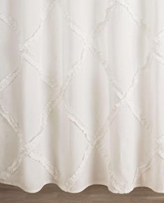 Adelina White Shower Curtain - Laura Ashley Amber Bathroom, Lighthouse Home, Home Art Projects, Ruffle Shower Curtains, Cloth Shower Curtain, Ruffle Pattern, Shower Rings, Cotton Shower Curtain, Bathroom Redesign