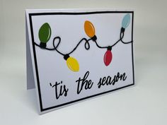 a card with lights on it that says tis the season