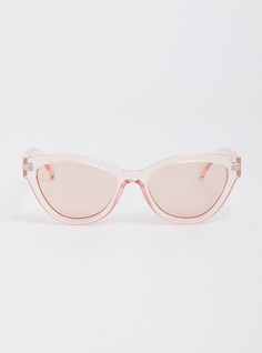 Pink see-through frames have a cat eye shape that give these sunglasses a retro inspired look. Translucent pink cat eye frames and lens. Man-made materials. Imported. The best plus size women's pink on cat eye sunglasses eyewear in pink. Pink Cat Eye Sunglasses For Spring, Spring Pink Cat Eye Sunglasses, Pink Cat Eye Sunglasses For Summer, Chic Pink Cat Eye Sunglasses With Mirrored Lenses, Pink Cat Eye Sunglasses With Uv Protection, Chic Pink Cat Eye Sunglasses With Tinted Lenses, Spring Pink Cat Eye Sunglasses With Polarized Lenses, Trendy Clear Cat Eye Sunglasses With Mirrored Lenses, Pink Cat Eye Sunglasses For Parties