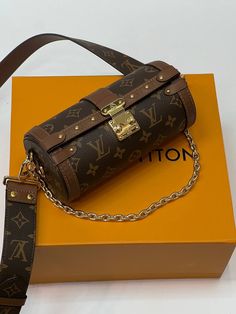 Luxury Monogram Canvas Baguette Bag For Everyday Use, Luxury Monogram Canvas Box Shoulder Bag, Luxury Monogram Canvas Shoulder Box Bag, Luxury Brown Monogram Canvas Baguette Bag, Classic Brown Monogram Canvas Box Bag, Designer Brown Monogram Canvas Baguette Bag, Elegant Brown Monogram Canvas Baguette Bag, Luxury Monogram Canvas Crossbody Box Bag, Brown Monogram Canvas Baguette Bag