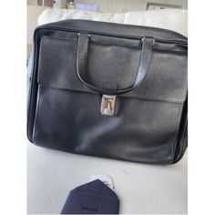 $2425 Prada Black Saffiano Leather Briefcase Men's / Unisex. Beautiful Black New With Tags Prada Mens. Never Used. No Marks On Leather. Pristine Designer Epsom Leather Bags For Formal Occasions, Elegant Saffiano Leather Bag For Business Trips, Business Bag With Palladium Hardware And Saffiano Leather, Designer Black Bag In Epsom Leather, Elegant Saffiano Leather Briefcase For Travel, Designer Leather Briefcase For Business, Elegant Saffiano Leather Briefcase For Formal Use, Designer Black Epsom Leather Bag, High-end Leather Briefcase For Business