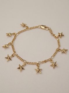 The Star Bracelet | SPARROW Charms Bracelet Gold, Gold Jada, Kids Gold Jewellery, Brooklyn Charm, Dream Accessories, Silver Bracelet Designs, Crochet Feather, Toddler Bracelet, Gold Bracelet Simple