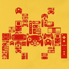 an image of a bunch of video game controllers arranged in the shape of a heart