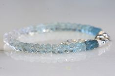 Dainty Blue Rondelle Jewelry, Aquamarine Faceted Briolette Jewelry, Aquamarine Briolette Faceted Jewelry, Briolette Faceted Aquamarine Jewelry, Aquamarine Bracelet Jewelry Gift, Silver Apatite Jewelry For Anniversary, Gemstone Rondelle Jewelry Gift, Aquamarine Bracelet Jewelry As A Gift, Stackable Rondelle Jewelry For Gift