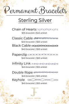 Give a gift that lasts forever! Permanent jewelry (aka forever jewelry) is a piece of jewelry custom fit to your body, then welded shut to stay on forever (or until you decide to cut it off). Bracelets are the most common choice, but anklets are available, too. Tired of fighting with clasps or forgetting to put on your jewelry? Permanent jewelry is the perfect solution! Chains and charms are available in 14K gold and sterling silver. Chain prices range from $35 - $200, and charm prices range from $20 - $75. Chain styles and charms are always changing, so be sure to check back! Permanent Jewelry Necklace Ideas, Permanent Jewelry Vendor Display, Jewelry Vendor Display, Chain Of Hearts, Charm Bar, Vendor Displays, Jewelry Vendor, Permanent Jewelry, Small Business Packaging Ideas