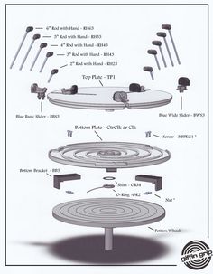 the diagram shows different parts of a table and its components, including an object that appears to be in motion