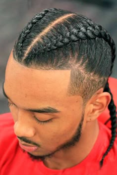 Two Braids Men, 2 Braids Men, Two Cornrow Braids, 2 Braids Hairstyles, Men's Braids, Afro Hairstyles Men