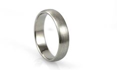 "5 mm White Gold Wedding Ring | Brushed Finish Half Round Band, 14k or 18k Palladium White Gold, Platinum, 950 Palladium | Men's, Women's, Unisex, His & Hers Matching Bands This handcrafted ring band measures 5 mm wide and 1.25 mm thick. Made in your choice of metal and brushed with a rustic finish. ♦ ITEM DETAILS: * 5 mm x 1.25 mm half round band * Brushed Textured/Matte Finish * Pictured in 14k Palladium White Gold * Handcrafted in your choice of metal - available in 14k - 18k Yellow Gold, Elegant Platinum Bands With Polished Finish, Timeless Wedding Bands With Polished Finish, Anniversary Platinum Bands With Polished Finish, Modern Polished Finish Anniversary Bands, Polished Finish Round Band For Anniversary, Timeless Anniversary Bands With Polished Edges, Wedding Bands With Polished Edges, Timeless Jewelry With Polished Edges For Wedding, Round Anniversary Wedding Ring With Polished Finish