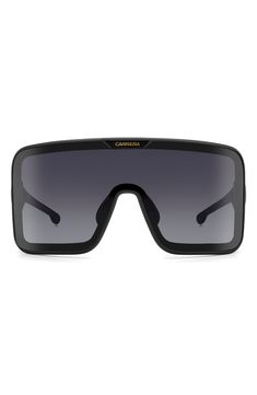 Boldly oversized and sporty, these rectangular-shield sunglasses feature a flat-top profile and lightweight injection-molded frames finished with logo accents. 99mm lens width; 130mm temple length 100% UV protection Injection-molded polyamide Imported Matte Black Shield Sunglasses With Tinted Lenses For Outdoor, Functional Polarized Sunglasses For Streetwear, Matte Black Tinted Shield Sunglasses For Outdoor, Outdoor Matte Black Shield Sunglasses With Tinted Lenses, Functional Matte Black Shield Sunglasses With Mirrored Lenses, Sporty Polarized Shield Sunglasses For Streetwear, Trendy Matte Black Shield Sunglasses For Streetwear, Sporty Polarized Sunglasses For Streetwear, Modern Shield Sunglasses With Tinted Lenses For Outdoor