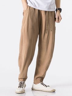 Step up your fashion game with these stylish Harem Pants With Detachable Belt. Made from a high-quality blend of linen and cotton, these pants offer a comfortable fit. The package includes one pair of pants, making it a great value for money. Specifications: Material: 17% Linen,83% Cotton Package included: 1*Pants. Size Chart (inches): Size Waist Hip Length S 28.3 43.3 39.8 M 29.9 44.9 40.2 L 31.5 46.5 40.6 XL 33.1 48 40.9 2XL 34.6 49.6 41.3 Blazer Mini Dress, Paisley Shorts, Chain Dress, Colorful Shoes, Mens Swim Trunks, Man Swimming, Pair Of Pants, Bottom Clothes, Lingerie Sleepwear