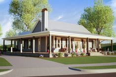 1579 Square Foot Country House Plan with Wraparound Porch - Architectural Designs - 86377HH | Architectural Designs - House Plans