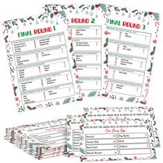 the printable christmas trifold is shown in red and green