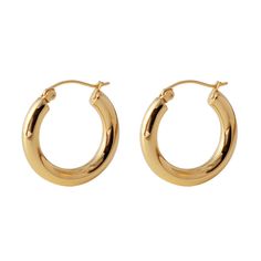 Small Round Earrings, Basic Gold Earrings, Gold Hoop Earrings Aesthetic Simple, Thick Small Hoop Earrings, Statement Accessories Outfit, Small Gold Hoops Earrings, Classy Gold Earrings, Gigi Birthday, Hoco 2023