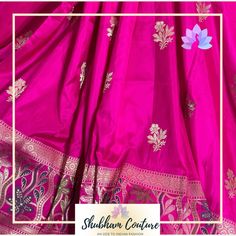 Beautiful Rani Pink Benarasi Pure Silk Saree straight from our weavers. This beauty comes with a blouse stitched to a size 38 and can expand upto a size 42. We made the product ready to drape for you so that you can just focus on looking stunning. Falls/Pico are done and Ready to ship within USA. Just one available. We make sure we provide quality products that are thoroughly inspected before we ship. There may be a slight variation in color due to lightning. These are original pictures of the products and you get what you see. Anarkali Blouse With Traditional Drape For Celebration, Diwali Paithani Silk Sharara With Traditional Drape, Unstitched Silk Lehenga For Celebration, Celebration Blouse Piece With Zari Weaving, Celebration Blouse Piece With Zari Weaving In Traditional Drape, Traditional Drape Blouse Piece With Zari Weaving For Celebration, Fitted Silk Sharara With Zari Weaving, Silk Traditional Wear For Celebration, Elegant Paithani Silk Lehenga For Eid