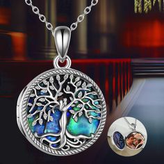 The Tree of Life symbolizes good luck, health, growth, and strength. This locket, inlaid with colorful abalone shell, exudes mystery, elegance, and charm, making it a unique gift for someone you love. 🌲 ❤️ Material Composition: Crafted from 100% 925 sterling silver with an oxidation process for a vintage and classic look. Features: Decorated with abalone shell, it is lead-free, nickel-free, hypoallergenic, and safe for sensitive skin. 🌲 ❤️ Size Pendant Dimensions: 26 x 18.2 mm (1.02 x 0.71 inc Abalone Shell Gemstone Jewelry Gift, Gift Gemstone Jewelry With Abalone Shell, Round Pendant Jewelry With Inlay As Gift, Engraved Mother Of Pearl Necklaces For Gifts, Mother Of Pearl Engraved Necklace For Gift, Engraved Mother Of Pearl Jewelry Gift, Round Pendant Inlay Jewelry Gift, Engraved Mother Of Pearl Jewelry For Gift, Abalone Shell Inlay Jewelry For Gifts