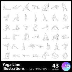 yoga line illustrations for svg, png and epss by digital artsy