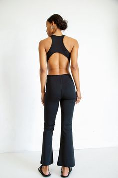 KIZ PANT The Line By K, Line By K, White Tank Top, Invisible Zipper, Black Tank Tops, Black Pants, Heather Grey, Two Piece Pant Set, High Rise