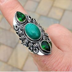 Brand New Handmade Malachite And Faceted Peridot Silver Statement Ring. Size 9.25 925 Stamped New To Poshmark? Use Referral Code Kimberlyn222 To Receive $10. Statement Ring Silver, Ring Color, Womens Jewelry Rings, Statement Ring, Statement Rings, 925 Silver, Handmade Jewelry, Ring Size, Women Jewelry