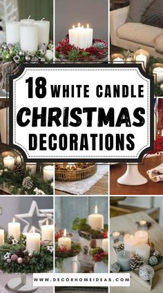 Looking for unique ways to brighten up your Christmas? Check out these beautiful white candle ideas that will add a magical touch to your festive season. #FestiveDecor #WhiteCandles #ChristmasMagic Christmas Decor Ideas With Candles, White Christmas Mantel Decorating Ideas, White Xmas Decorations, Christmas Candle Ideas, White Christmas Home Decor, Christmas Dining Table Decorations, After Christmas Decor, Snow Candles, Dining Table Decorations