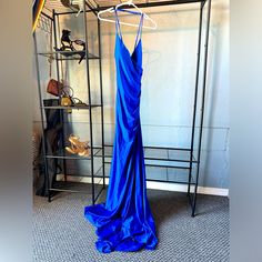 Brand New, Never Worn. Cobalt Blue Satin Gown. Size Sm. Blue Satin Gown, Colorful Dresses Formal, Satin Gown, Blue Satin, Formal Dress, Cobalt Blue, Cobalt, Color Blue, Prom Dresses