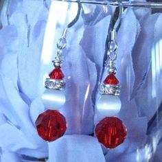 Santa Earrings Swarovski Crystal Earrings Christmas | Etsy Christmas Jewelry Diy, Holiday Earring, Swarovski Crystal Earrings, Christmas Earrings, Swarovski Earrings, Christmas Jewelry, Gag Gifts, Crystal Earrings, Swarovski Crystals