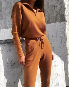 Excited to share the latest addition to my #etsy shop: Terracotta Rib Knit Lounge Set, 2 piece Matching Lounge Set, Comfiest Loungewear, Ribbed Skinny Leg Lounge Set, Polo Sweatshirt and Joggers https://etsy.me/39lUuC7 #striped #longsleeve #loungewearset #terracota Lounge Pajamas, Polo Sweatshirt, Flannel Women, Sweatshirt Set, Loungewear Sets, Lounge Set