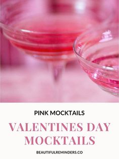 pink cocktails with text that reads valentine's day mocktails