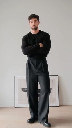 Minimalist Fashion Men Black, Men Smart Casual Outfit Classy, Classy Old Money, Old Money Aesthetic Outfit, Black Outfit Men, Dressing Well, Formal Men Outfit, Classy Outfits Men, Corporate Outfits