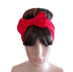 Top Rated Red Bow Headband. Hairband. Red Head Wrap. Stretch Hair Wrap. Hair Covering., Womens Accessories Full Thick Hair, Lace Face Mask, Red Poodles, Bow Hairband, Red Headband, Poodle Skirt, Fashion Mask, Soft Hair, Turbans