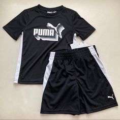 New 2 Pieces Included Sporty Black Shorts For Playwear, Active Shorts, Shorts Set, Matching Sets, Short Sets, Quick Saves, Black, Color