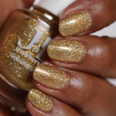 Mango Soireé - a biscotti yellow jelly with golden/silver shimmer and holographic flakes, inspired by mango sorbet From the 2022 Summer Holos collection Opacity: These jelly polishes start off sheer but build to opacity in 2 - 3 coats Gorgeous swatch photos provided by: @a_painted_queen @kad.polish @lovelylacquerist @xo.krista Sparkly Gold Nails, Yellow Jelly, Golden Nails, Mango Sorbet, Nail Varnish, Nail Polishes, Gold Nails, Fall Nails, Last Minute Gifts