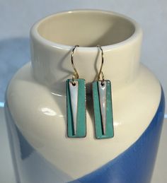 I make each pair of earrings in my home studio. They are torch fired enamel on copper with handmade gold fill ear wires. Torch Fired Enamel, Torch Fired Enamel Jewelry, Fire Earrings, Enameled Jewelry, Pebble Jewelry, Ceramic Jewellery, Earring Ideas, Enamel Necklaces, Enamels