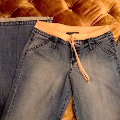 These Are Nwot, Never Worn Y2k Victoria Secret Jeans. Relaxed Fit Wide Leg, Fabric Waist. There Is A Line In The Back Of One Leg From Hanging In The Closet, It Is Actually Very Faint And Will Likely Wash Out. Nwot Y2k Dark Wash Full Length Jeans, Y2k Victoria Secret, Y2k Washed Blue Wide Leg Bottoms, Y2k Wide Leg Cotton Jeans, Statement Pieces Clothing, Y2k Dark Wash Jeans, Actual Y2k, Y2k Medium Wash Five-pocket Pants, Y2k 90s Fashion