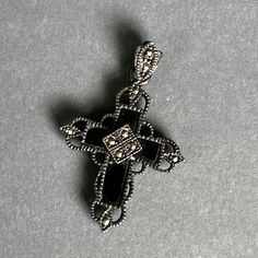 Vintage Sterling silver pendant Sterling Silver Pendants, Silver Crucifix Necklace For Formal Occasions, Pendant Necklaces, Formal Silver Crucifix Cross Necklace, Sterling Silver Cross, May 22, Silver Cross, Sterling Silver Pendant, Vintage Sterling Silver